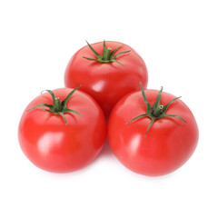 Many ripe red tomatoes isolated on white