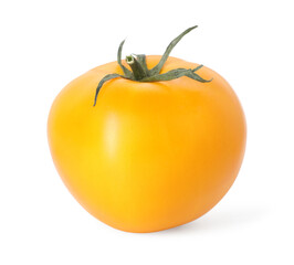 One ripe yellow tomato isolated on white
