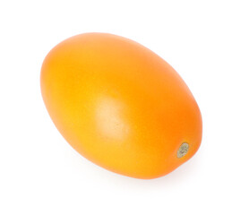 One ripe yellow tomato isolated on white