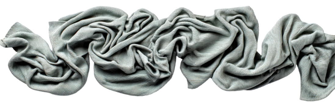 Draped, wrinkled gray fabric