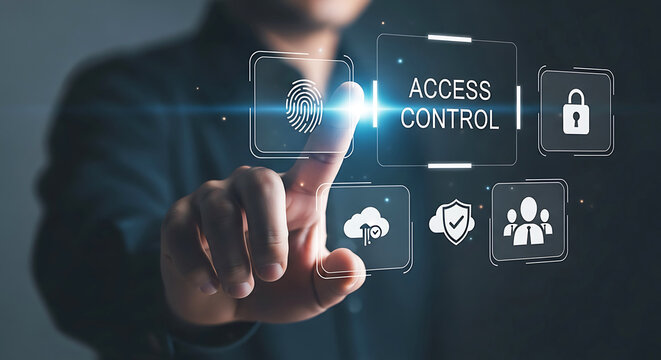 Person interacting with a digital interface for access control and security