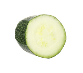 Piece of fresh ripe zucchini isolated on white