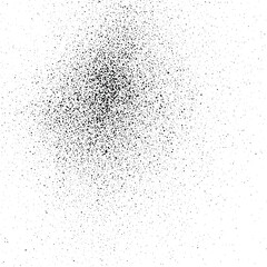 A black spray paint splatter or grunge texture, a grainy and distressed overlay element isolated on a white background vector illustration