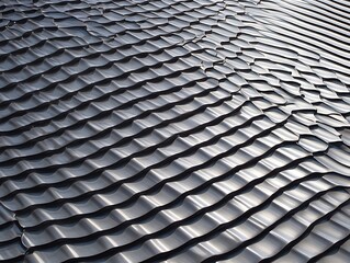 Abstract Closeup of Gray Shingled Roofing Texture