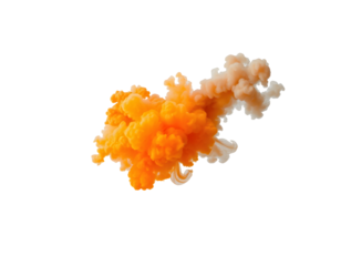 Vibrant Abstract Cloud of Orange and White Smoke