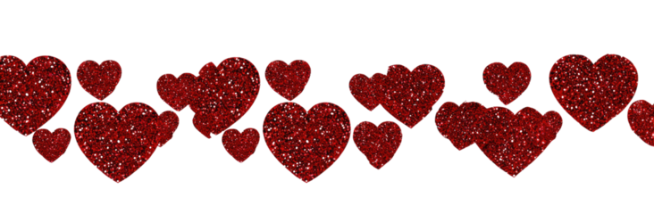 Many red hearts on black background