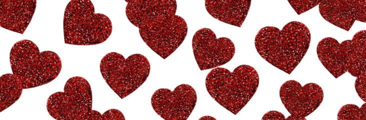 Red heart pattern on black background