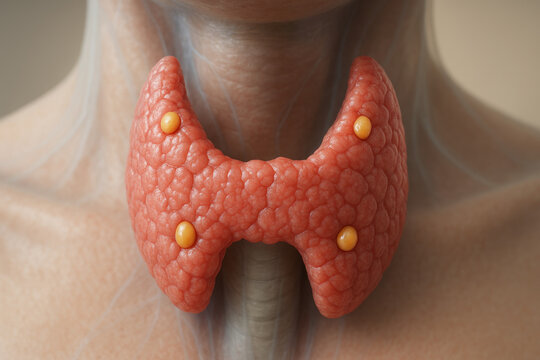 Thyroid Gland Illustration with Parathyroid Glands - Medical Anatomy [Illustration]
