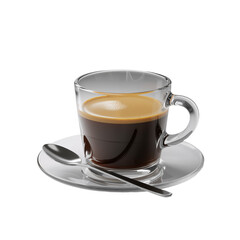 Obraz premium Glass Espresso Cup with Crema – Symbol of Ritual, Clarity, and Bold Awakening