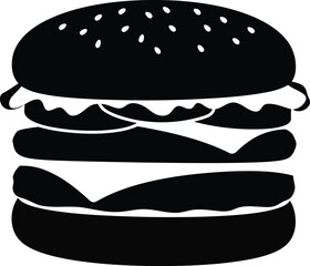 Iconic double cheeseburger hand drawn sketch vector art vector