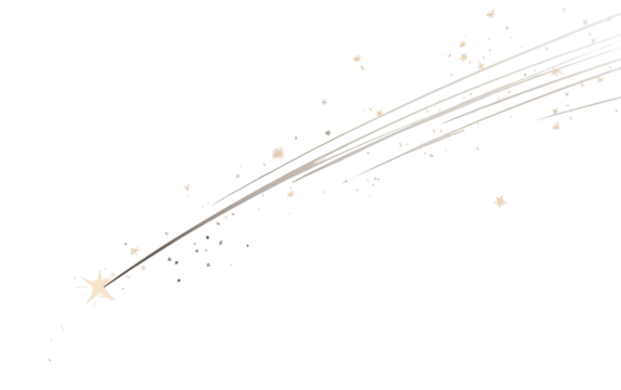 Abstract explosion or comet trail effect.  Streaks of light and specks of color against a black background