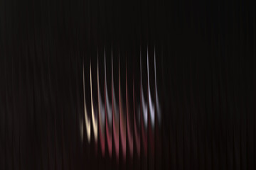 Abstract futuristic background with glowing red white lights in dark tones, vertical striped overlay, minimal digital wallpaper and artistic design