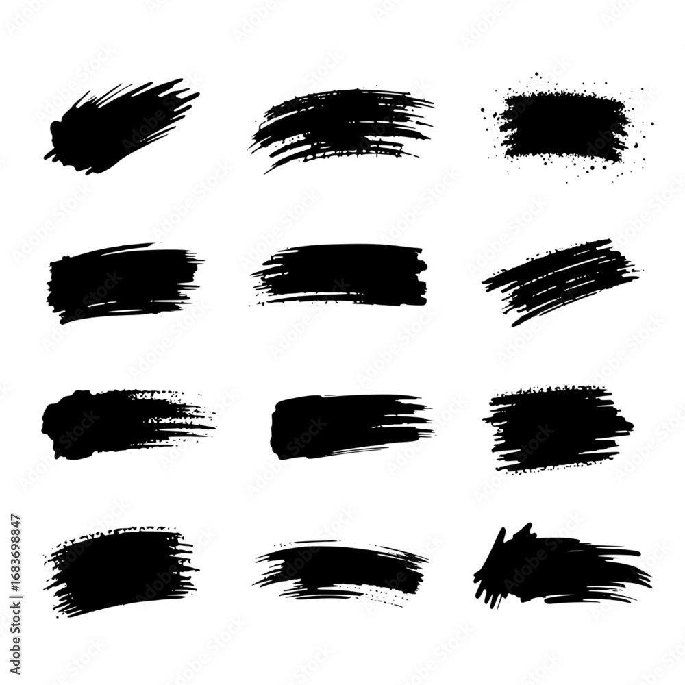 Poster a collection of abstract brush strokes, offering a dynamic array of textures and shapes. the image s