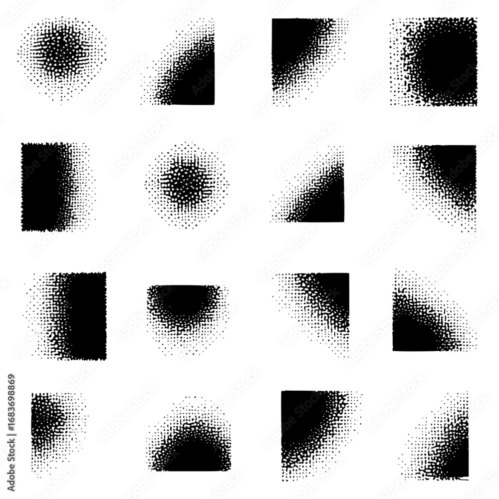 Aufkleber abstract shapes in a grid create dynamic visuals and intriguing designs. this arrangement of varying