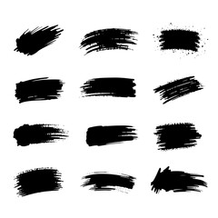 A collection of abstract brush strokes, offering a dynamic array of textures and shapes. The image showcases the beauty of raw artistry and the possibilities of design. vector illustration