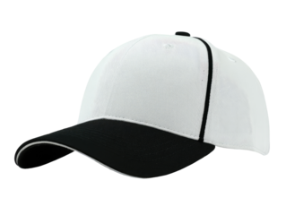 White baseball cap with black trim (1)