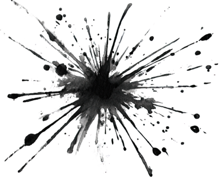 Abstract black and white explosion of paint splatters - Powered by Adobe