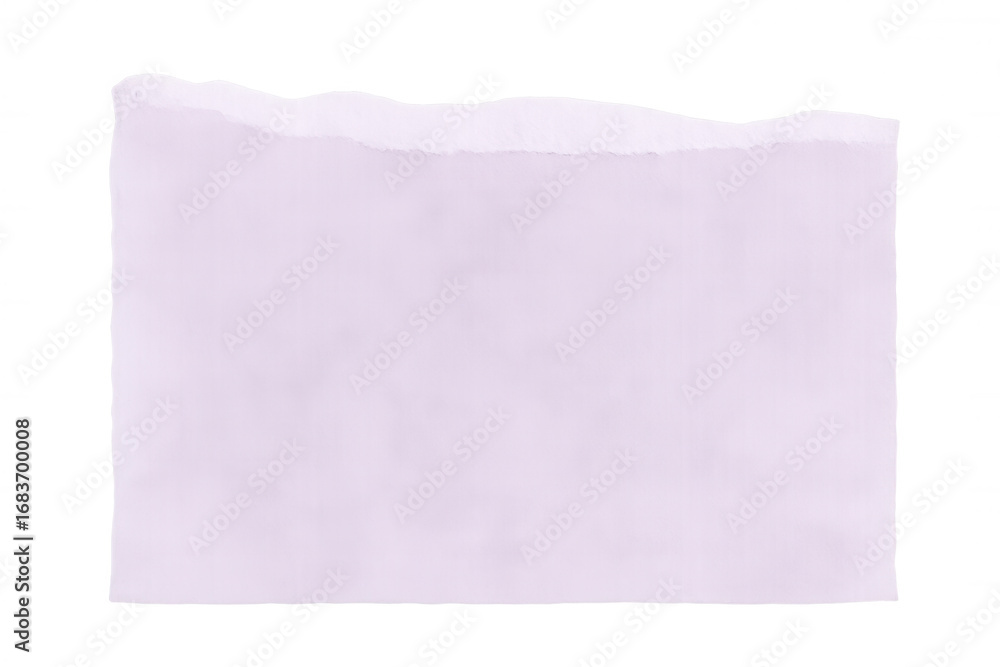 Aufkleber rectangular sheet of light purple ripped paper with transparent background, ideal for adding texts a
