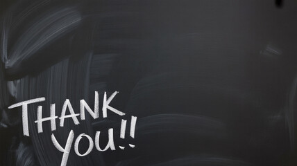 Chalkboard thank you message expressing gratitude for appreciation and recognition for business
