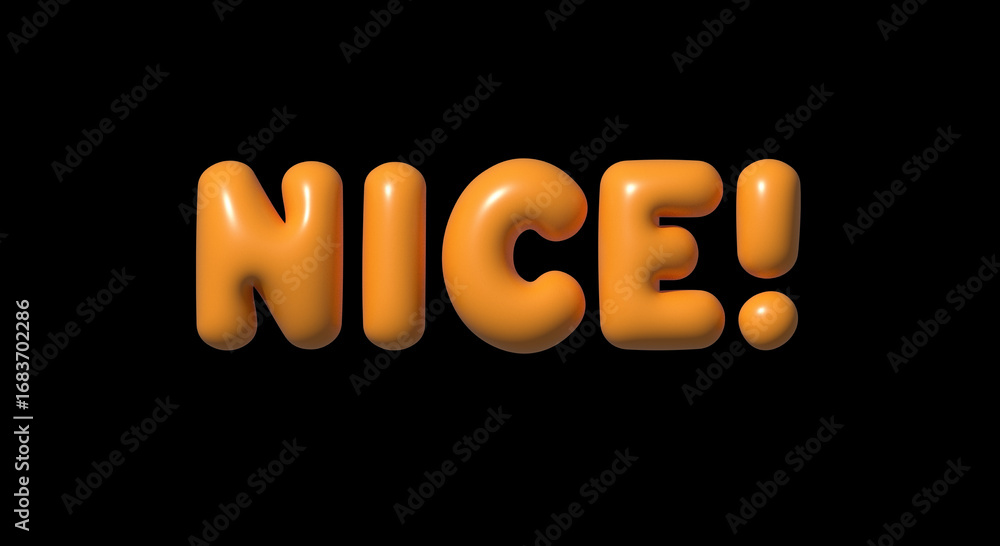 Poster nice 3d balloon letters inflated style editable text effect template