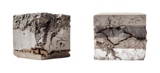 Exploring concrete textures industrial collection PNG set, cut out, isolated on transparent background