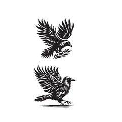 crow set silhouette tattoo,crow set silhouette png ,crow set silhouette flying ,crow set silhouette images	
