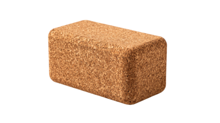 Rectangular cork block.  Close-up, light-brown