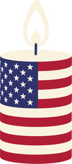 Fototapeta premium Patriotic candle burning bright, honoring American spirit and remembrance