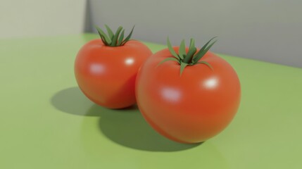 Vibrant still life of two ripe tomatoes showcasing natural form and organic texture