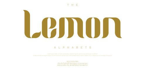Lemon modern, unique and luxury alphabet font vector set
