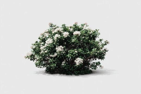 Dense shrub with small white flowers