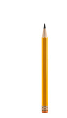 Yellow Pencil with Sharp Tip on Transparent Background