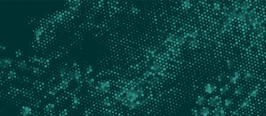 A teal-colored hexagonal dotted pattern on a dark green background, evoking a futuristic, tech-inspired look. Suitable for modern web design, UI, or backgrounds with a sleek, digital edge.