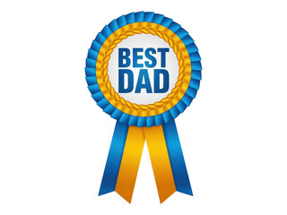 Acknowledge Fatherhood with a Best Dad Award Ribbon Badge for Father's Day Honoring Paternal Bonds and Expressing Gratitude to Dads