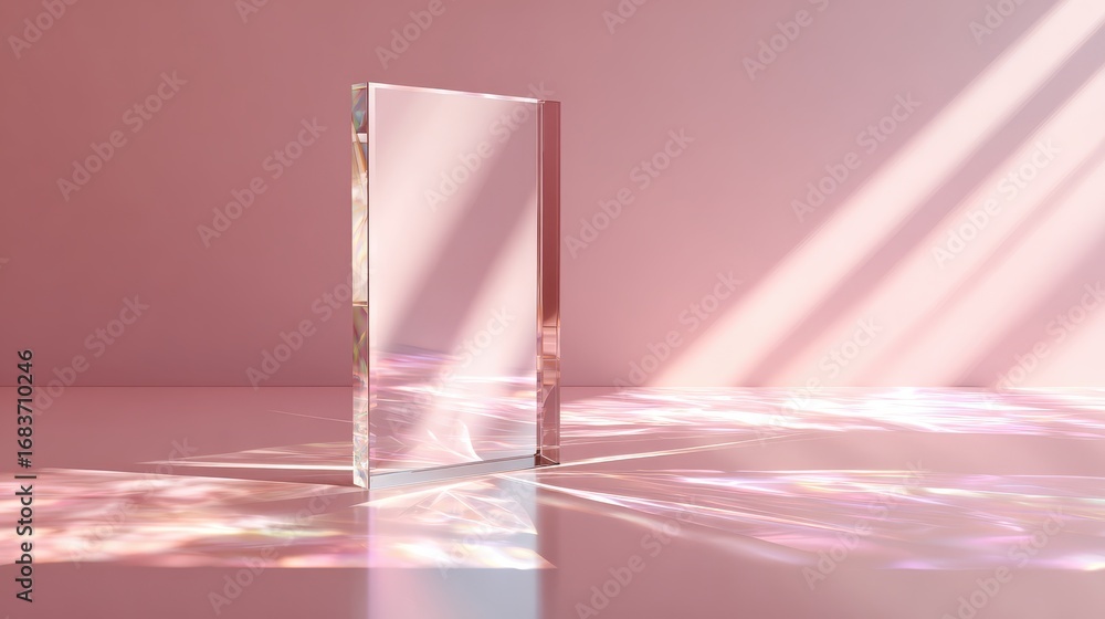 Canvas Prints clear glass sheet standing against a soft abstract background
