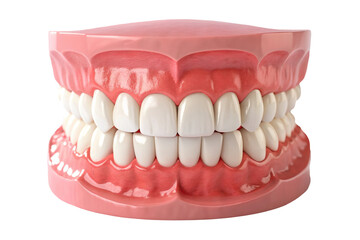 Obraz premium Complete Set of Teeth in Dental Model on Transparent Background for Oral Health Education and Dental Practice Demonstrations