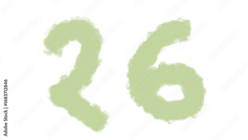 Poster number twentysix in a textured light green color perfect for design elements and creative projects o