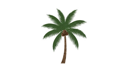 Obraz premium Vibrant coconut illustration with tropical leaves and exotic flowers