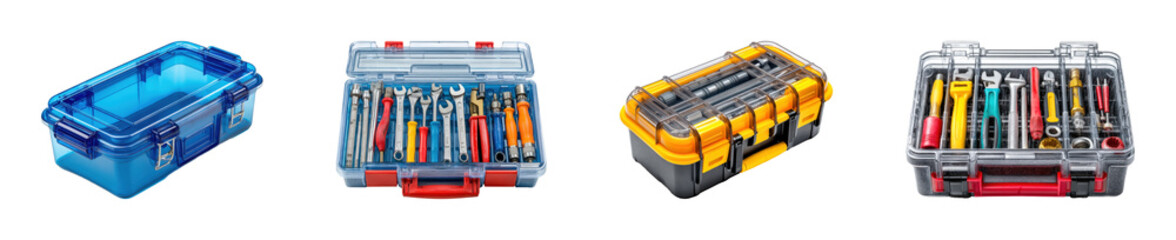 Organizing tools for diy projects home garage images PNG set, cut out, isolated on transparent background