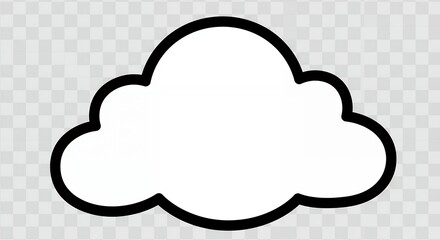 Outlined cartoon cloud graphic