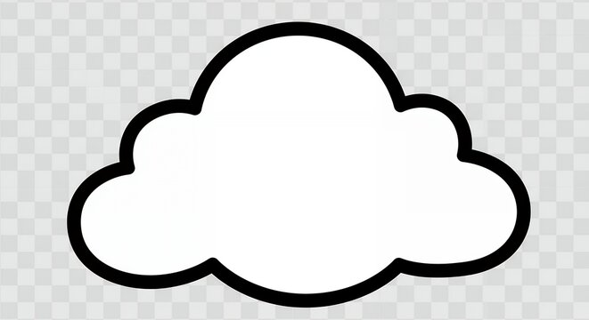 Outlined cartoon cloud graphic