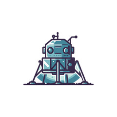 A futuristic lunar lander on a moon surface with stars in the background, symbolizing exploration © kumara