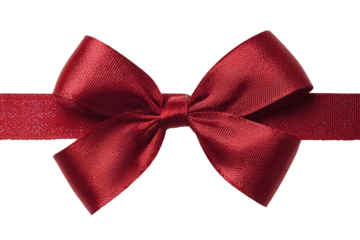 A rich maroon satin ribbon bow, elegantly tied on a wide band