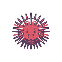 Obraz premium Colorful and abstract representation of a virus with spikes, symbolizing infection and disease