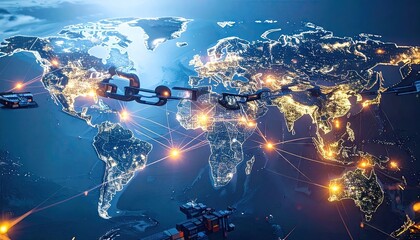 Global Network Abstract Blockchain Data Connections