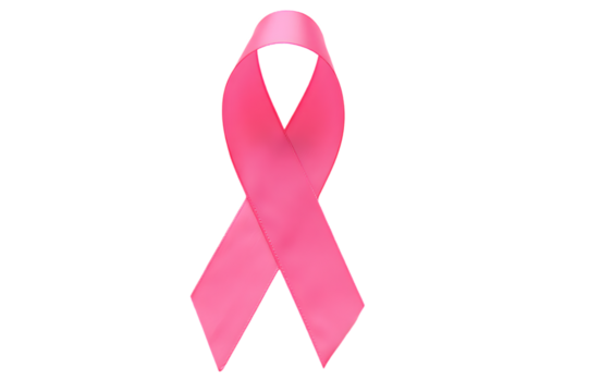Colourful ribbon breast cancer symbol on transparent background. - Powered by Adobe