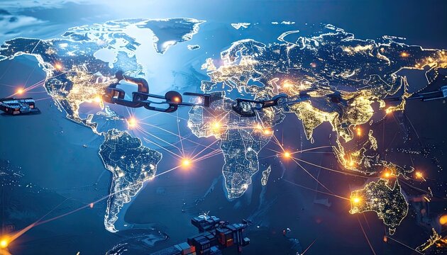 Global Network Abstract Blockchain Data Connections