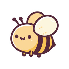 Cute cartoon bee character with a smiling face, illustrated in a playful style, ideal for children's media
