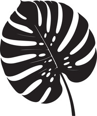 Monstera Deliciosa Leaf Silhouette Tropical Plant Art