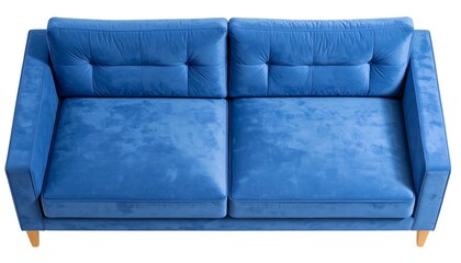 Blue couch, top view